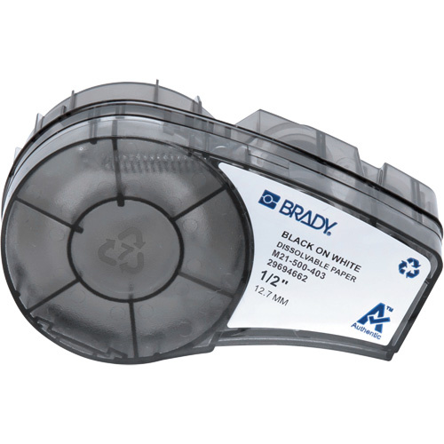 Brady  M21-500-403  Water Soluble Labels with Ribbon, Black - Each