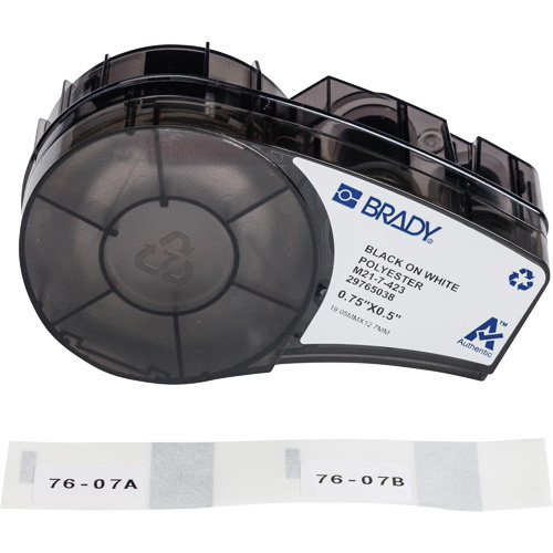 Brady  M21-7-423  Harsh Environment Multi-Purpose Labels with Ribbon, Black - Each