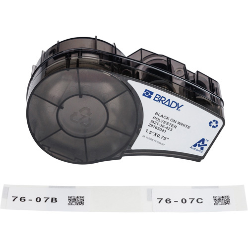 Brady  M21-30-423  Harsh Environment Multi-Purpose Labels with Ribbon, Black - Each