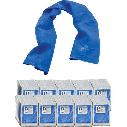 Ergodyne 12410 Chill-Its 6602 Evaporative Cooling Towel, Blue-(Pack of 50)