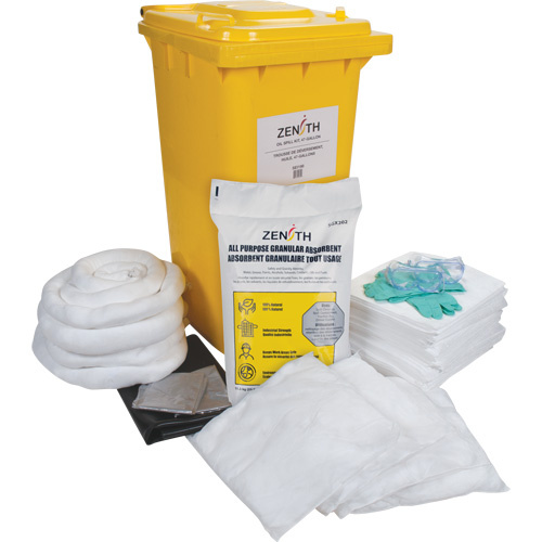 Zenith Safety Products  Premium Spill Kit, Oil Only, Bin, 63 US gal. Absorbancy - Each