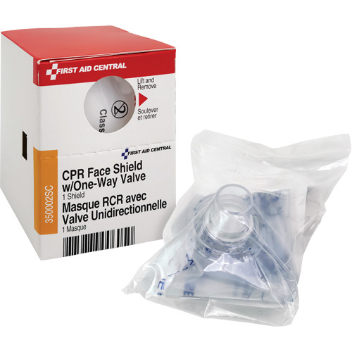 First Aid Central 350002SC SmartCompliance<sup>?</sup> Refill CPR Faceshield with One-Way Valve, Single Use Faceshield, Class 2 - Each