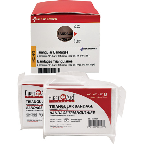 First Aid Central 150029SC2 SmartCompliance<sup>?</sup> Refill Triangular Bandages - Box of 2