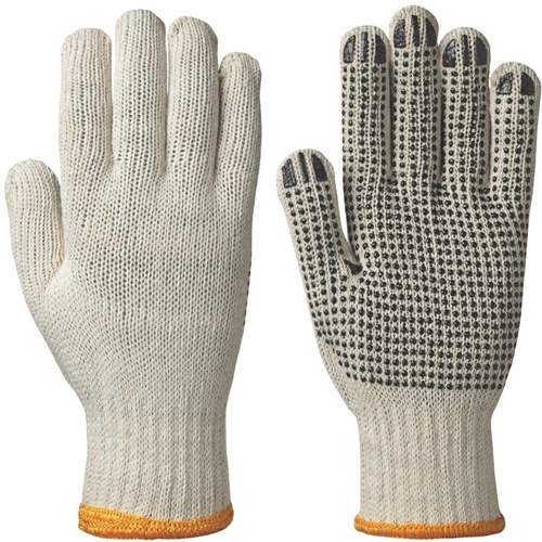 Pioneer  V5060910-L  501 Knitted Dotted-Palm Gloves, Poly/Cotton, Large - Pack of 12 Pairs