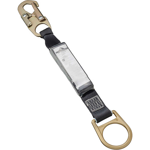 Peakworks  V8103672  SA-5207-2 Shock Absorbing Lanyard, 1.5', D-Ring Center, Snap Hook Leg Ends, Polyester - Each