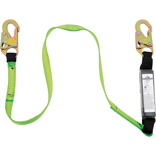 Peakworks  V8104606  SA-5400-6 Shock Absorbing Lanyard, 6', Snap Hook Center, Snap Hook Leg Ends, Polyester - Each