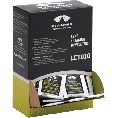 Pyramex  LCT100C  Lens Cleaning Towelettes - Box of 100