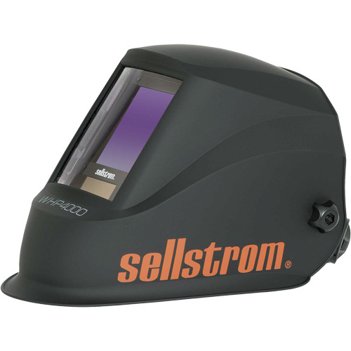 Sellstrom  S26400  WHP4000 Premium Series ADF Welding Helmet with Extra-Large Blue Lens Technology, 3.94" L x 3.28" W View Area, Black/Orange - Each