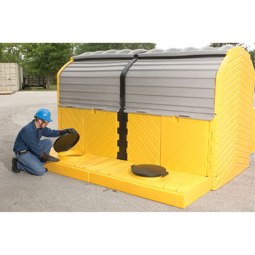 Ultratech  1165  Outdoor 2-Tank Ultra-Modular IBC Spill Pallet, 280 US gal. Spill Capacity, 126" x 79" x 93" - Each