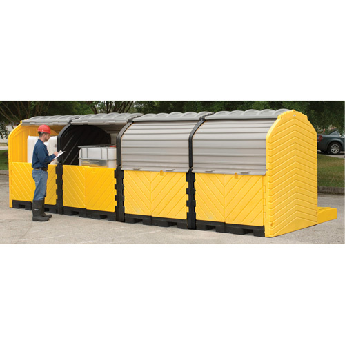 Ultratech  1167  Outdoor 4-Tank Ultra-Modular IBC Spill Pallet, 365 US gal. Spill Capacity, 250" x 79" x 93" - Each