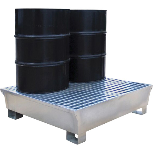 Ultratech  1180  2-Drum Steel Ultra-Spill Pallet<sup>?</sup>, 68 US gal. Spill Capacity, 47.2" x 31.4" x 17.4" - Each