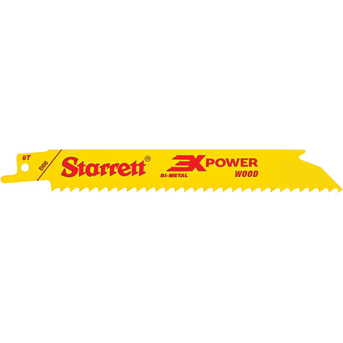 Starrett  B66-5  Fastcut? General Purpose Reciprocating Blades, Bi-Metal, 6 TPI, 6" L x 3/4" W - Pack of 5