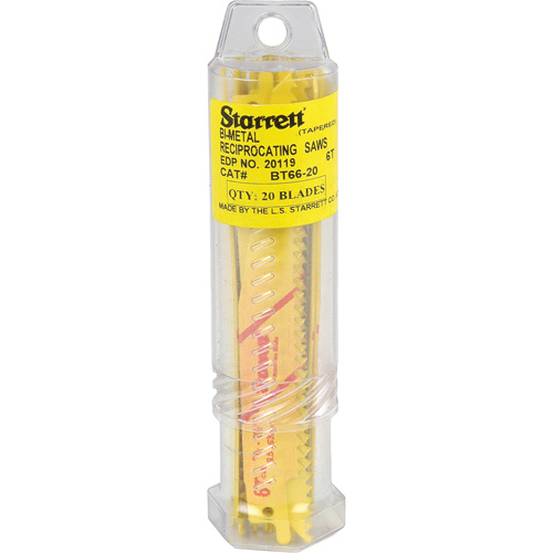 Starrett  BT66-20  Fastcut? General Purpose Reciprocating Blades, Bi-Metal, 6 TPI, 6" L x 3/4" W - Box of 20