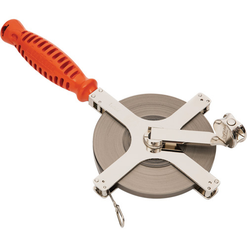 Lufkin By Crescent C1288BLKN Surveying & Engineer's Chrome Clad<sup>?</sup> Tape Measure with Blank Leader, 3/8" x 200' - Each - Image 2