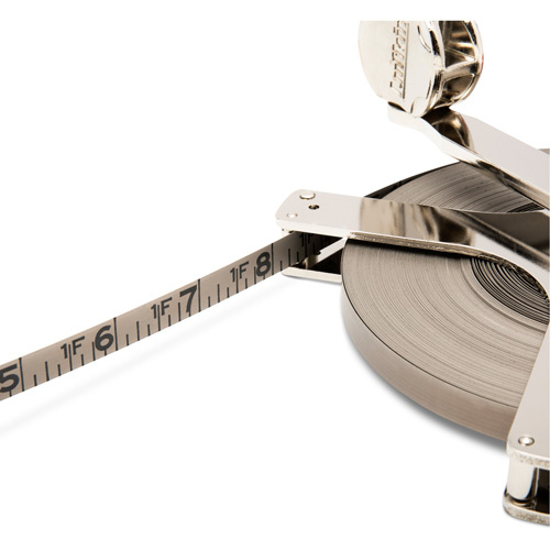 Lufkin By Crescent C1288BLKN Surveying & Engineer's Chrome Clad<sup>?</sup> Tape Measure with Blank Leader, 3/8" x 200' - Each - Image 6