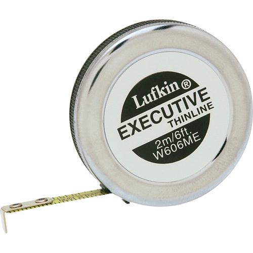Lufkin By Crescent  W606ME  Executive<sup>?</sup> Thinline Yellow Clad Pocket SAE/Metric Tape Measure, 1/4" x 6'