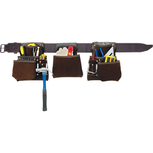 Kuny's AP-400 Deluxe Contactor's Tool Belt, Leather, Tan - Each