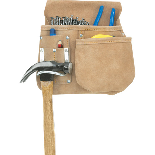 Kuny's AP-719 Journeyman's Carpenter Pouch, Multiple Tool Holder, Leather, 5 Pockets-(Each)