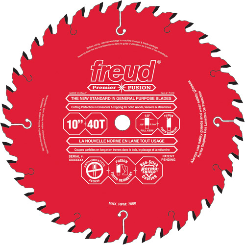 Freud P408 Premier Fusion General Purpose Saw Blades, 8", 34 Teeth, Wood Use - Each