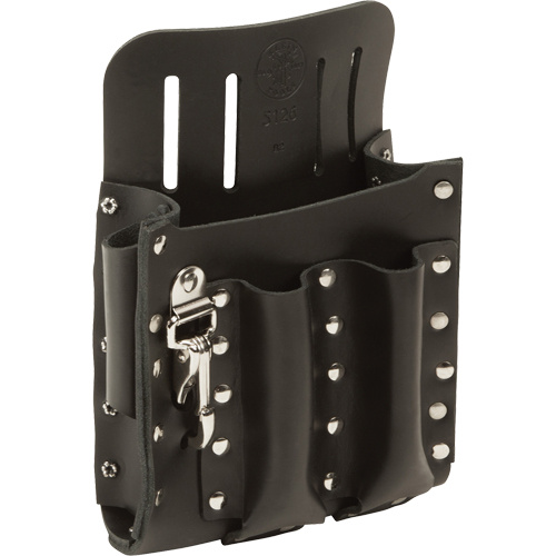 Klein Tools 5126 Tool Pouch, Multiple Tool Holder, Leather, 5 Pockets-(Each)