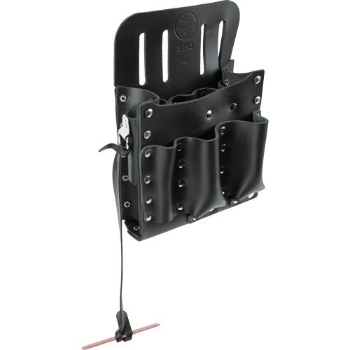 Klein Tools 5190 Tool Pouches, Multiple Tool Holder, Leather, 10 Pockets-(Each)