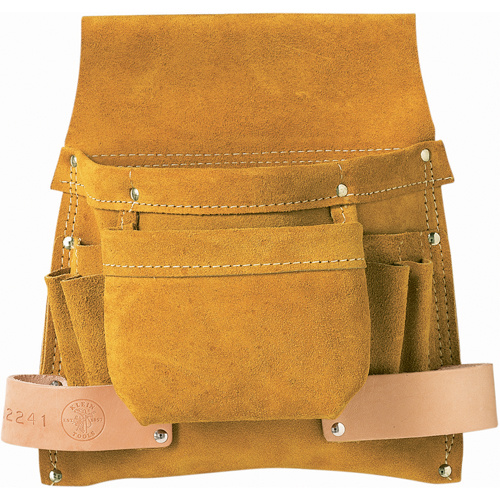 Klein Tools  42241  Tool Pouch, Nail & Screw Holder, Leather, 6 Pockets - Each