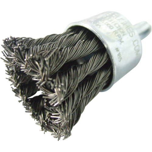 Felton Brushes  185  Knotted Wire End Brushes, 1" Dia., 0.020" Wire Dia., 1/4" Shank - Each