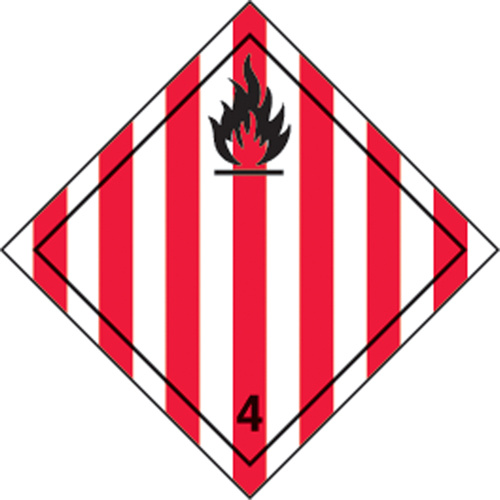Accuform Signs TCL431EV2 TDG Shipping Labels, Class 4.1, Flammable Solids, Vinyl-(Roll of 250)