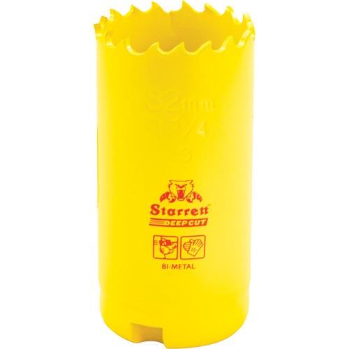 Starrett  DCH0114-G  Bi-Metal Holesaw - 1-1/4", 1-1/4", 2" Depth of Cut, Bi-Metal - Each