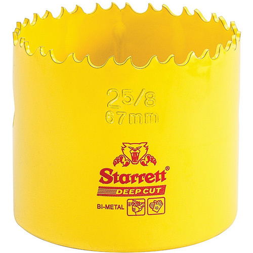 Starrett  DCH0258-G  Bi-Metal Holesaw - 2-5/8", 2-5/8", 2" Depth of Cut, Bi-Metal - Each
