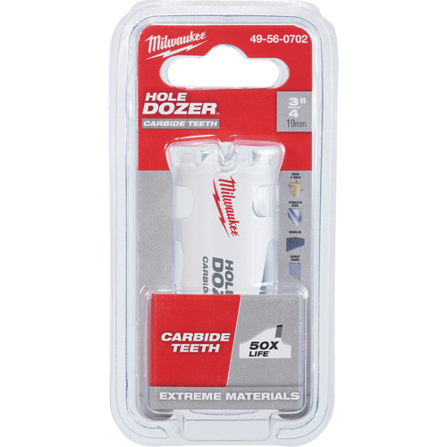 Milwaukee 49-56-0702 Hole Dozer Carbide Hole Saw, 3/4", 1-5/8" Depth of Cut, Carbide-(Each)