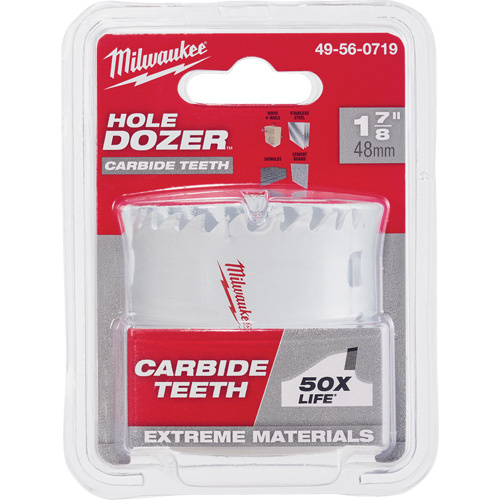 Milwaukee 49-56-0719 Hole Dozer Hole Saw, 1-7/8", 1-5/8" Depth of Cut, Carbide-(Each)