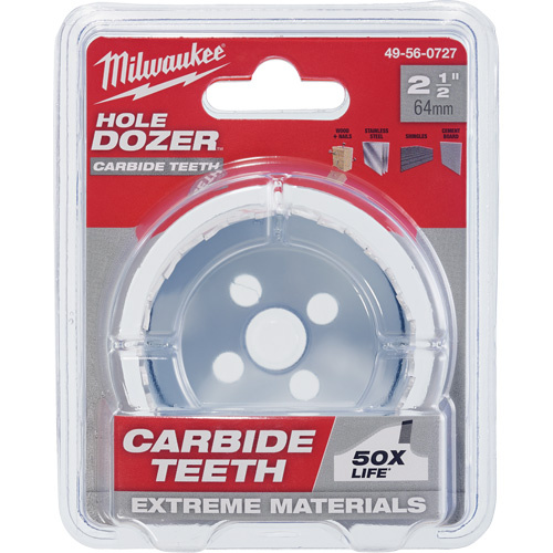 Milwaukee 49-56-0727 Hole Dozer Hole Saw, 2-1/2", 1-5/8" Depth of Cut, Carbide-(Each)