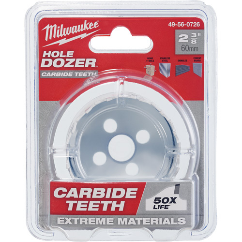 Milwaukee 49-56-0726 Hole Dozer Hole Saw, 2-3/8", 1-5/8" Depth of Cut, Carbide-(Each)