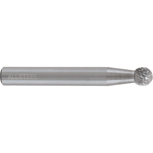 Allsteel 01W309 AllSteel Ball Shape Carbide Burr, SD-1, 1/4" Dia., 1/4" Shank, 7/32" Depth of Cut - (Each)