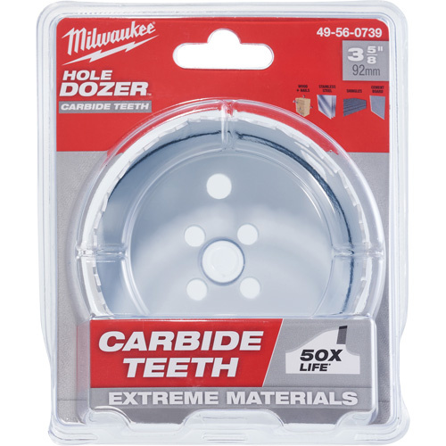 Milwaukee 49-56-0739 Hole Dozer with Carbide Teeth Hole Saw, 3-5/8", 1-5/8" Depth of Cut, Carbide-(Each)