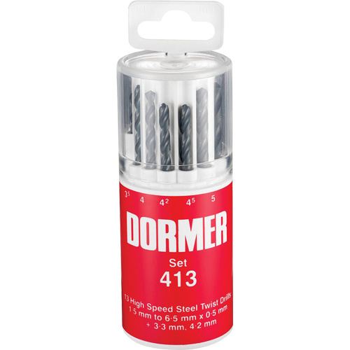 Dormer  5969772  Jobber Drill Bit Set, 13 Pieces, High Speed Steel - Each