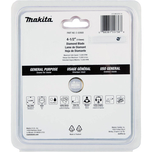 Makita E-02668 Continuous Rim Diamond Blade - Each