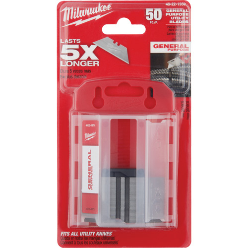 Milwaukee 48-22-1950 General Purpose Utility Blades with Dispenser, Single Style - Pack of 50