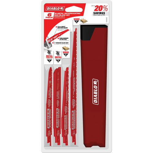 Diablo  DS006SC  Nail-Embedded Wood & Metal Cutting/Demo Reciprocating Saw Blade Set - Each