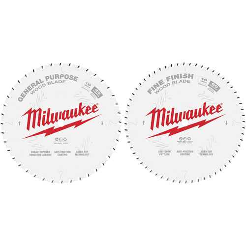 Milwaukee 48-40-1036 Circular Saw Wood Cutting Blades, 10", 40/60 Teeth, Wood Use-(Each)
