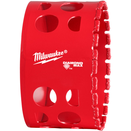 Milwaukee 49-56-5669 Diamond Max Hole Saw Bit, 3", 1-1/2" Depth of Cut, Diamond-(Each)