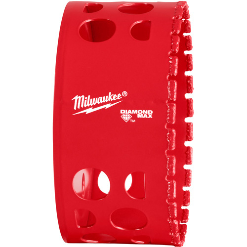 Milwaukee 49-56-5681 Diamond Max Hole Saw Bit, 3-5/8", 1-1/2" Depth of Cut, Diamond-(Each)