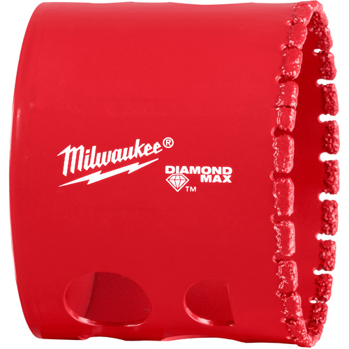 Milwaukee 49-56-5649 Diamond Max Hole Saw Bit, 2-1/8", 1-1/2" Depth of Cut, Diamond-(Each)