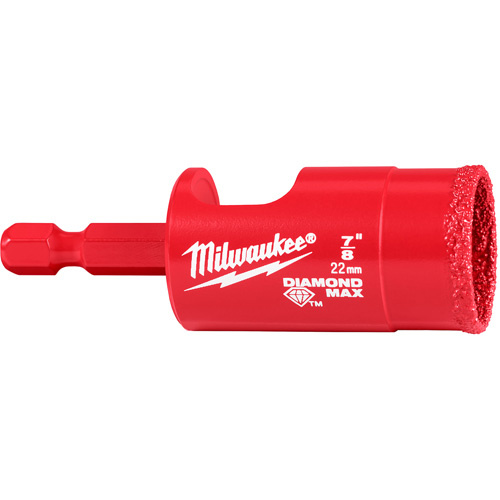 Milwaukee 49-56-0516 Diamond Max Hole Saw Bit, 7/8", 1-1/2" Depth of Cut, Diamond-(Each)