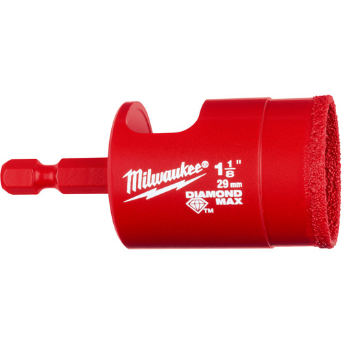 Milwaukee 49-56-0518 Diamond Max Hole Saw Bit, 1-1/8", 1-1/2" Depth of Cut, Diamond-(Each)