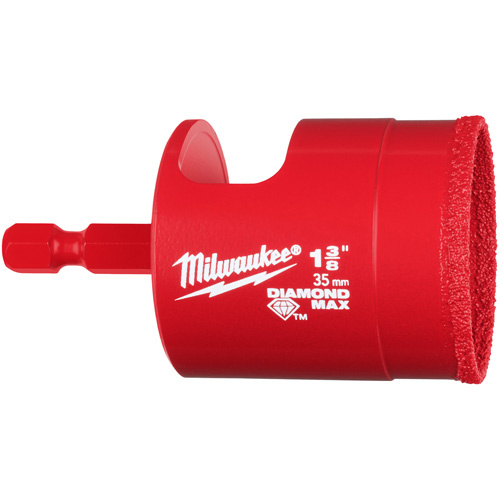 Milwaukee 49-56-0520 Diamond Max Hole Saw Bit, 1-3/8", 1-1/2" Depth of Cut, Diamond-(Each)