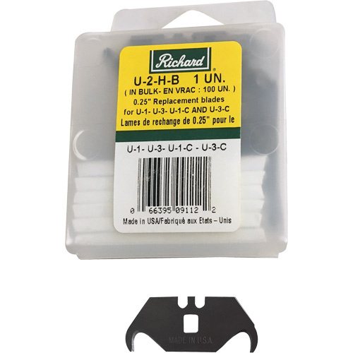 Richard U-2-H-B Replacement Hooked Blade, Single Style - Pack of 100