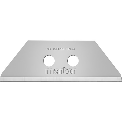 Martor  160099.7  AllFit Stainless Steel Blunt Tip Trapezoid Blade, Single Style - Box of 100