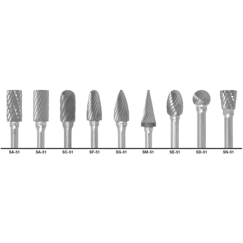 Cle-Line  C17769  1855 Double Cut Carbide Burr Set, 9 Pieces - Each